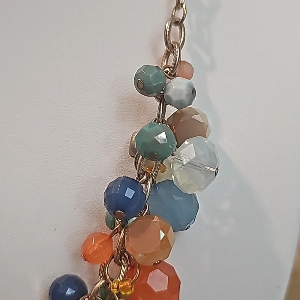 Loft Vintage candycore cha cha bib necklace, colorful beads choker